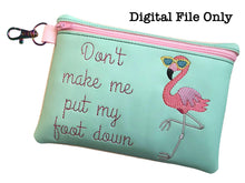 Load image into Gallery viewer, ITH Flamingo Foot Down 5x7 Zipper Bag