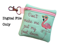 Load image into Gallery viewer, ITH Flamingo Foot Down 4x4 Zipper Bag