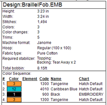 Load image into Gallery viewer, "I" Braille Fob