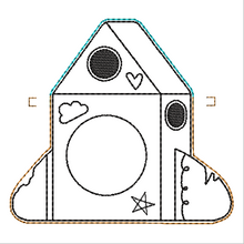 Load image into Gallery viewer, Cardboard Rocket Picture Frame Ornament
