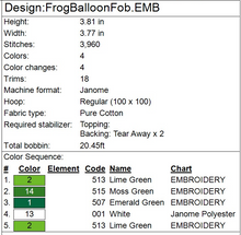 Load image into Gallery viewer, Frog Balloon Animal Fob