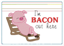 Load image into Gallery viewer, ITH I'm Bacon Out Here 5x7 Zipper Bag