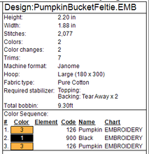 Load image into Gallery viewer, Halloween Pumpkin Bucket Feltie