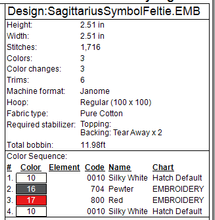 Load image into Gallery viewer, Sagittarius Symbol Fob/Eyelet