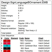 Load image into Gallery viewer, "B" Sign Language Ornament