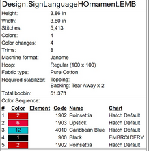 Load image into Gallery viewer, "H" Sign Language Ornament