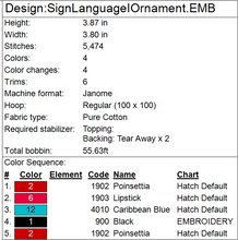 Load image into Gallery viewer, "I" Sign Language Ornament