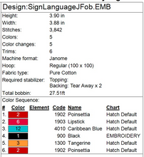 Load image into Gallery viewer, “J” Sign Language Fob