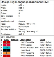 Load image into Gallery viewer, "J" Sign Language Ornament