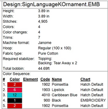 Load image into Gallery viewer, “K” Sign Language Ornament