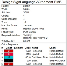 Load image into Gallery viewer, “V” Sign Language Ornament