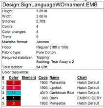 Load image into Gallery viewer, “W” Sign Language Ornament
