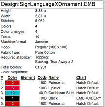 Load image into Gallery viewer, “X” Sign Language Ornament