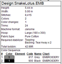 Load image into Gallery viewer, Snake and Lotus 5x7