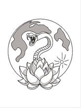 Load image into Gallery viewer, Snake and Lotus 5x7
