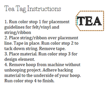 Load image into Gallery viewer, Tea Cup and Tag One Bookmark/Feltie