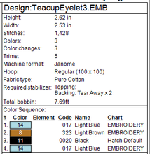Load image into Gallery viewer, Tea Cup 3 Fob