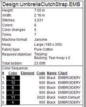 Load image into Gallery viewer, Umbrella Clutch Strap