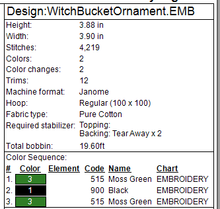 Load image into Gallery viewer, Halloween Witch Bucket Ornament
