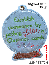 Load image into Gallery viewer, Glitter Christmas Cards Snow Globe Ornament
