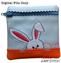 Load image into Gallery viewer, Bunny Peek 4x4 Zipper Bag
