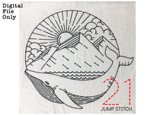 Load image into Gallery viewer, Whale and Mountain 5x7