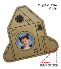 Load image into Gallery viewer, Cardboard Rocket Picture Frame Ornament