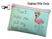 Load image into Gallery viewer, ITH Flamingo Foot Down 5x7 Zipper Bag
