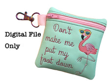 Load image into Gallery viewer, ITH Flamingo Foot Down 4x4 Zipper Bag
