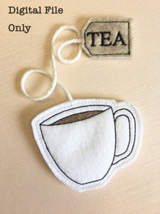 Tea Cup and Tag One Bookmark/Feltie