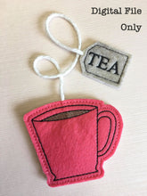 Load image into Gallery viewer, Tea Cup and Tag Three Bookmark/Feltie

