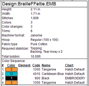 "F" Braille Fob