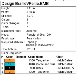 "V" Braille Fob