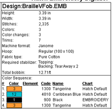 Load image into Gallery viewer, &quot;V&quot; Braille Fob
