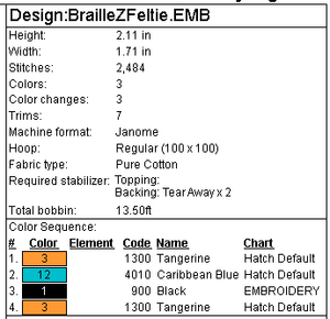 "Z" Braille Fob