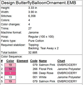 Butterfly Balloon Animal Ornament