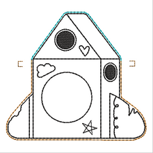 Load image into Gallery viewer, Cardboard Rocket Picture Frame Ornament
