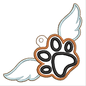 Dog Paw with Wings Fob