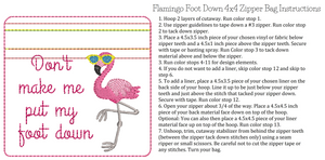 ITH Flamingo Foot Down 4x4 Zipper Bag