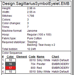 Sagittarius Symbol Fob/Eyelet