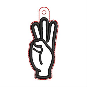 “W” Sign Language Fob