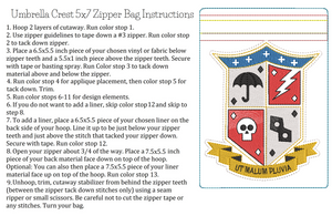 ITH Umbrella Crest 5x7 Zipper Bag