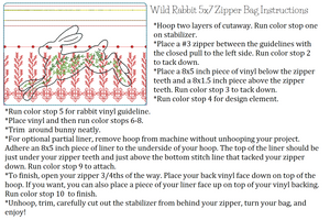 Wild Rabbit 5x7 Zipper Bag