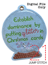 Load image into Gallery viewer, Glitter Christmas Cards Snow Globe Ornament
