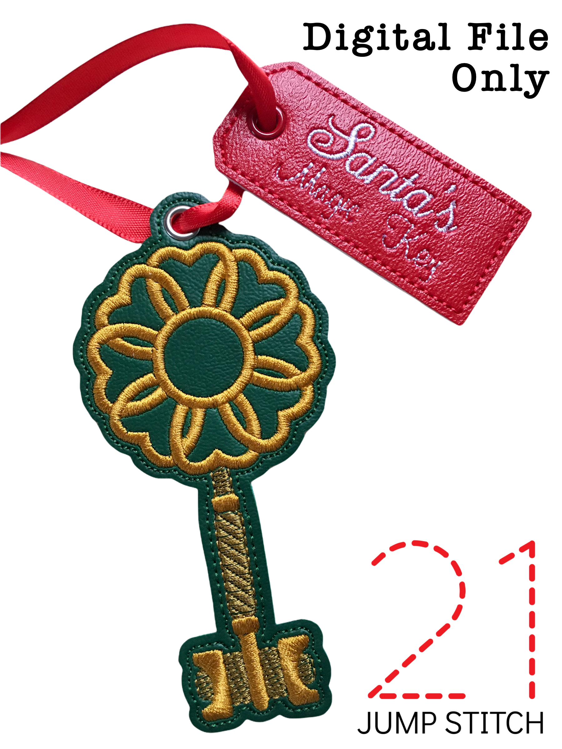 Santa's Magic Key Ornament – 21 Jump Stitch