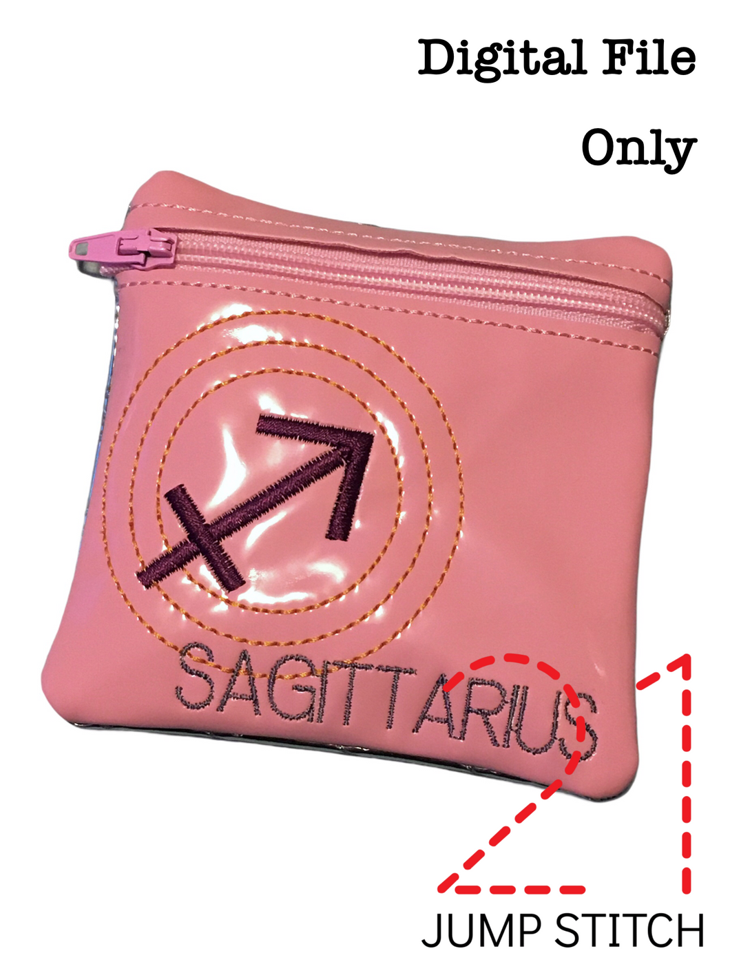 ITH Sagittarius Symbol 4x4 Zipper Bag