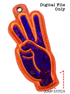 “W” Sign Language Ornament