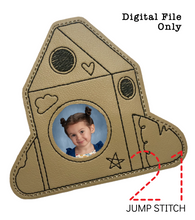Load image into Gallery viewer, Cardboard Rocket Picture Frame Ornament
